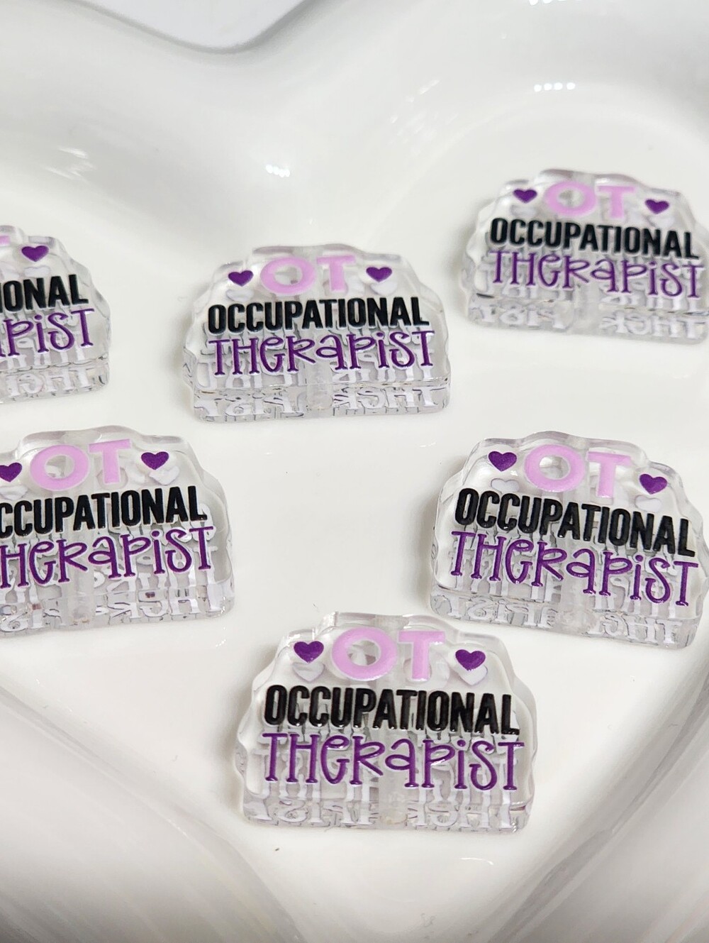 OT Occupational Therapist Beads 2 Pcs  Focal Beads Beaded Pen Crafts Charms Th